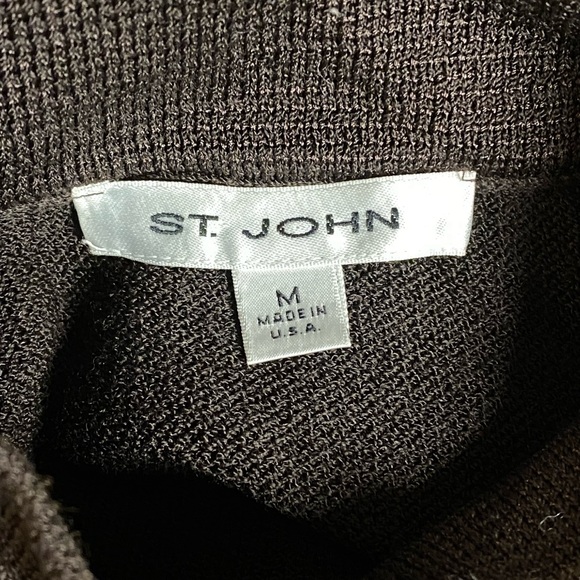 ST. JOHN Womens Sleeveless Pullover Shell Sweater Brown Wool Blend Size Medium - Picture 5 of 6